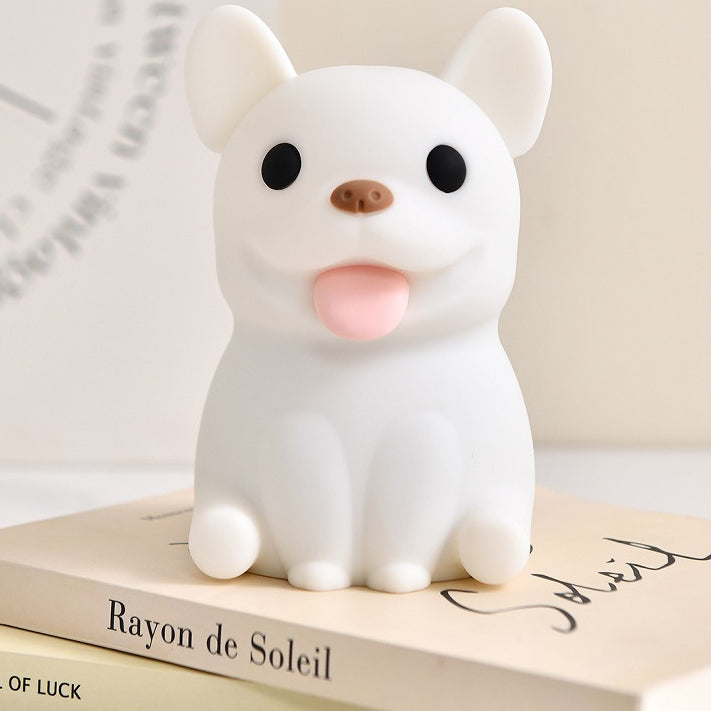 Contemporary Creative Kids Rechargeable Bulldog Silica PC ABS LED Table Lamp Night Light For Bedside