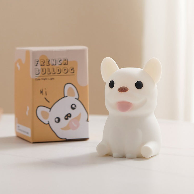 Contemporary Creative Kids Rechargeable Bulldog Silica PC ABS LED Table Lamp Night Light For Bedside