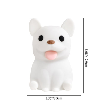 Contemporary Creative Kids Rechargeable Bulldog Silica PC ABS LED Table Lamp Night Light For Bedside