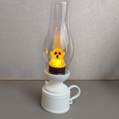 Contemporary Creative PVC Battery Kerosene Ghost Flame Halloween LED Table Lamp Night Light For Bedroom