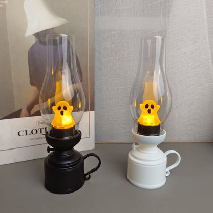 Contemporary Creative PVC Battery Kerosene Ghost Flame Halloween LED Table Lamp Night Light For Bedroom