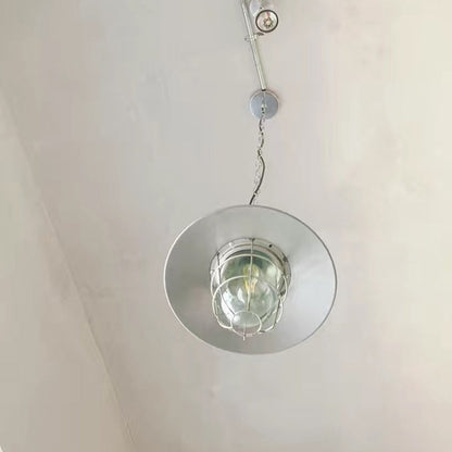 Contemporary Industrial Iron Glass Cage Grenade 1-Light Pendant Light For Dining Room