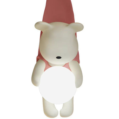 Contemporary Creative Kids Hanging Bear Resin PMMA 1-Light Wall Sconce Lamp For Bedroom
