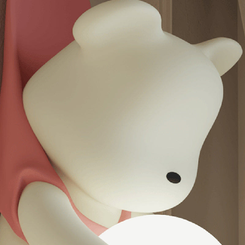 Contemporary Creative Kids Hanging Bear Resin PMMA 1-Light Wall Sconce Lamp For Bedroom