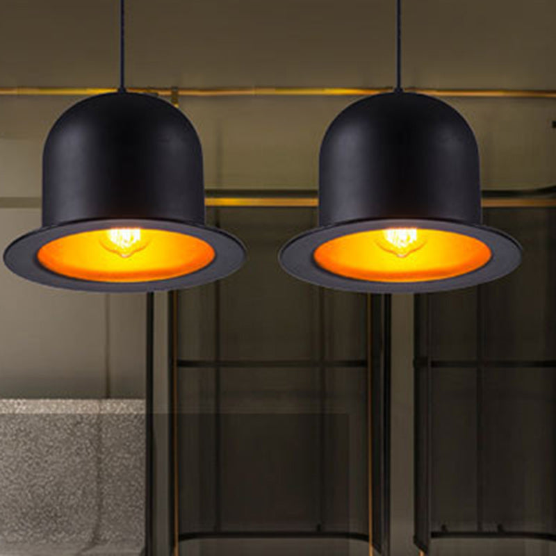 Contemporary Creative Hat Cylinder Aluminum Metal 1-Light Pendant Light For Dining Room