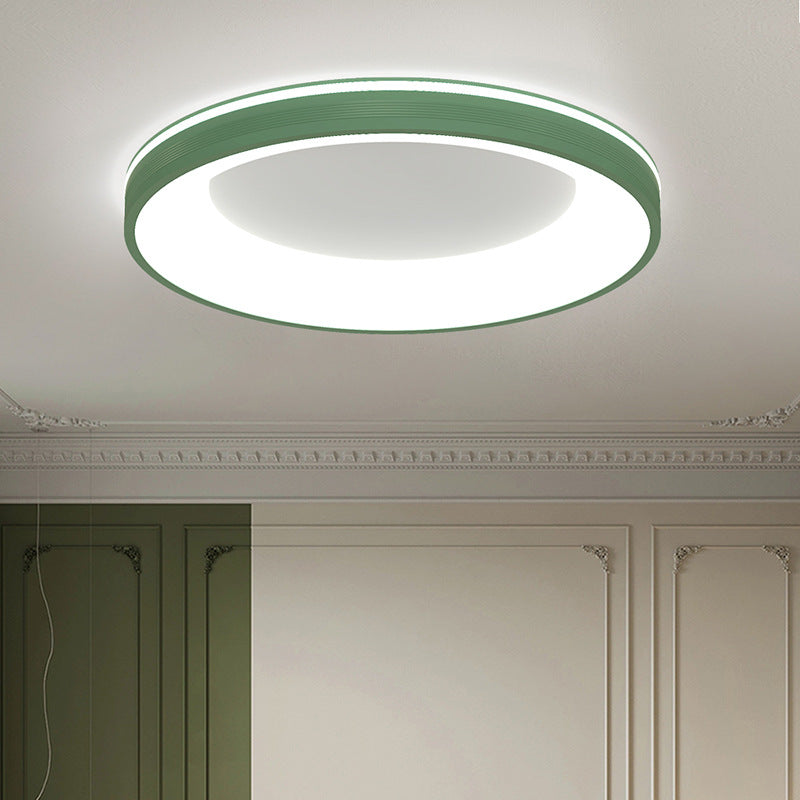 Modern Minimalist Aluminum PMMA Silica Round LED Flush Mount Ceiling Light For Bedroom