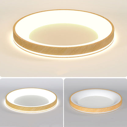 Modern Minimalist Aluminum PMMA Silica Round LED Flush Mount Ceiling Light For Bedroom