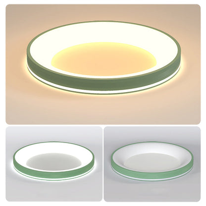 Modern Minimalist Aluminum PMMA Silica Round LED Flush Mount Ceiling Light For Bedroom