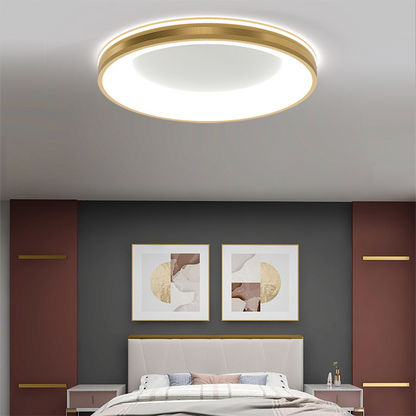 Modern Minimalist Aluminum PMMA Silica Round LED Flush Mount Ceiling Light For Bedroom