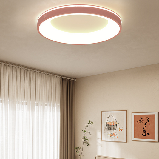 Modern Minimalist Aluminum PMMA Silica Round LED Flush Mount Ceiling Light For Bedroom