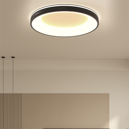 Modern Minimalist Aluminum PMMA Silica Round LED Flush Mount Ceiling Light For Bedroom