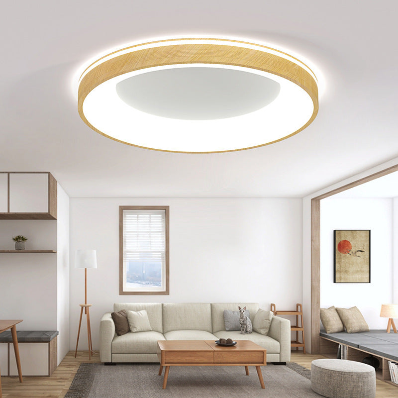 Modern Minimalist Aluminum PMMA Silica Round LED Flush Mount Ceiling Light For Bedroom