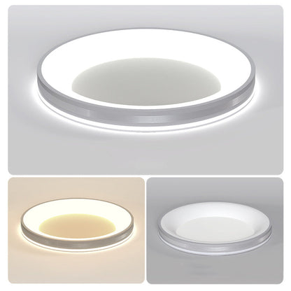 Modern Minimalist Aluminum PMMA Silica Round LED Flush Mount Ceiling Light For Bedroom