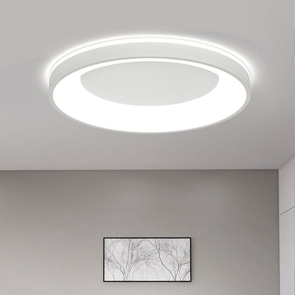 Modern Minimalist Aluminum PMMA Silica Round LED Flush Mount Ceiling Light For Bedroom