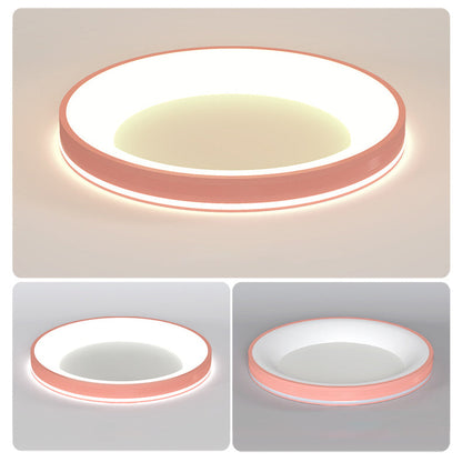 Modern Minimalist Aluminum PMMA Silica Round LED Flush Mount Ceiling Light For Bedroom