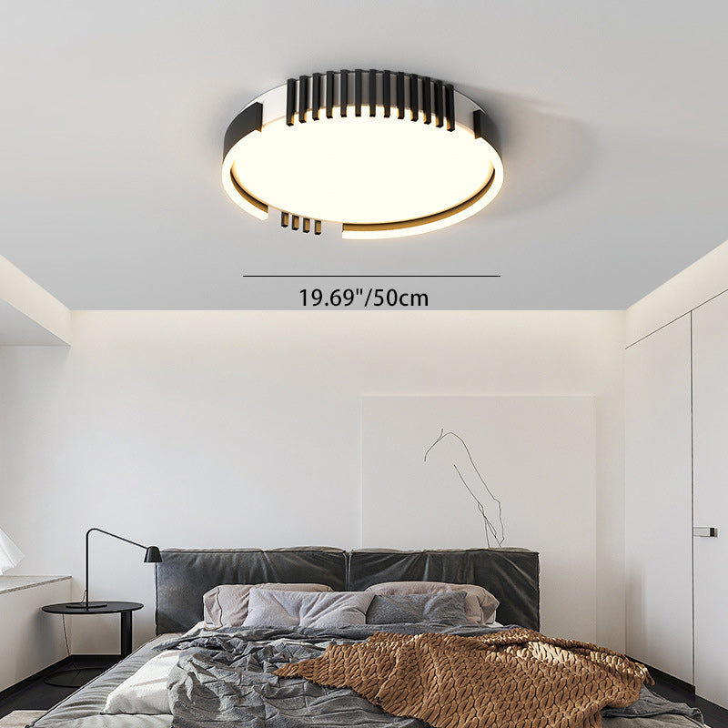 Modern Simplicity Iron Acrylic Square Round Rectangular Line LED Flush Mount Ceiling Light For Living Room