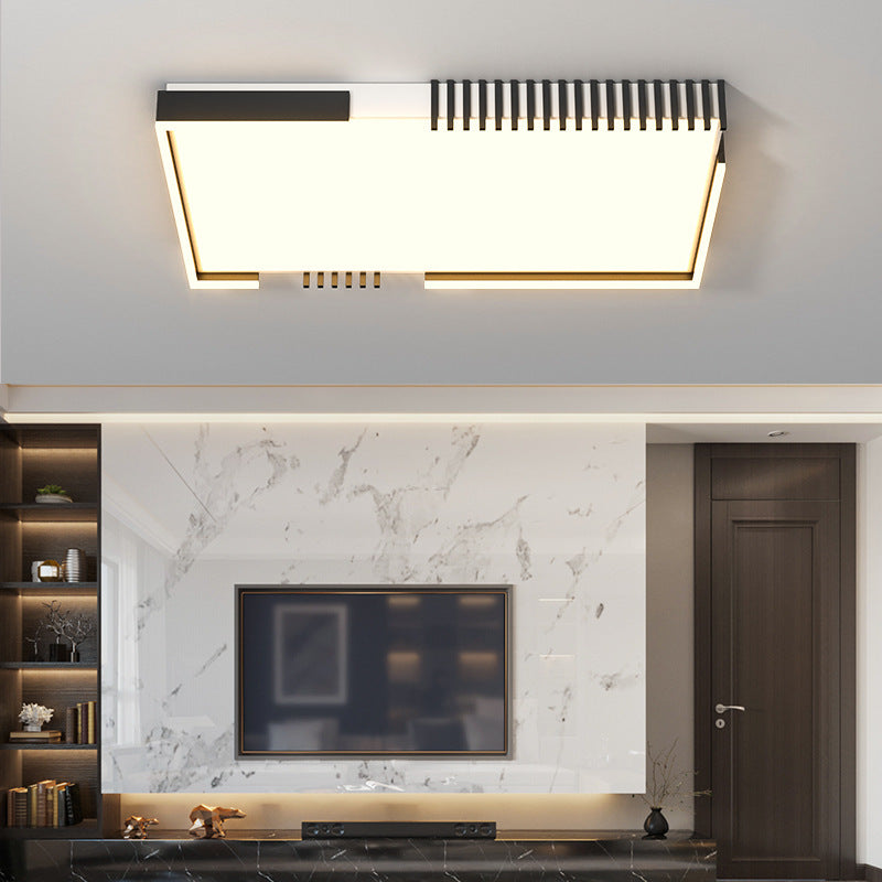 Modern Simplicity Iron Acrylic Square Round Rectangular Line LED Flush Mount Ceiling Light For Living Room