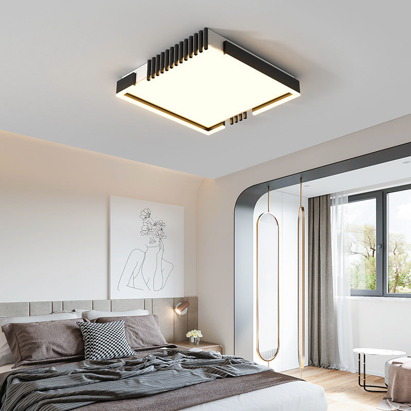 Modern Simplicity Iron Acrylic Square Round Rectangular Line LED Flush Mount Ceiling Light For Living Room