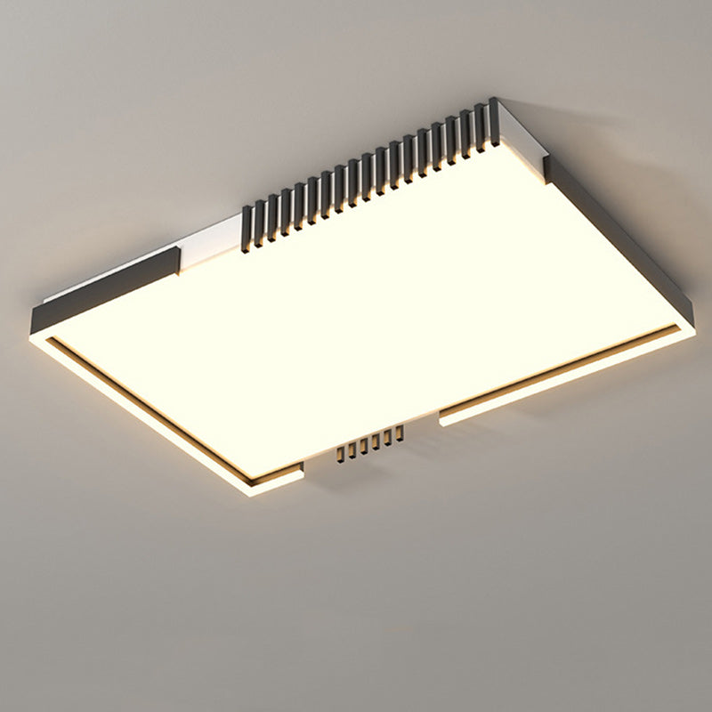 Modern Simplicity Iron Acrylic Square Round Rectangular Line LED Flush Mount Ceiling Light For Living Room
