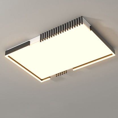 Modern Simplicity Iron Acrylic Square Round Rectangular Line LED Flush Mount Ceiling Light For Living Room