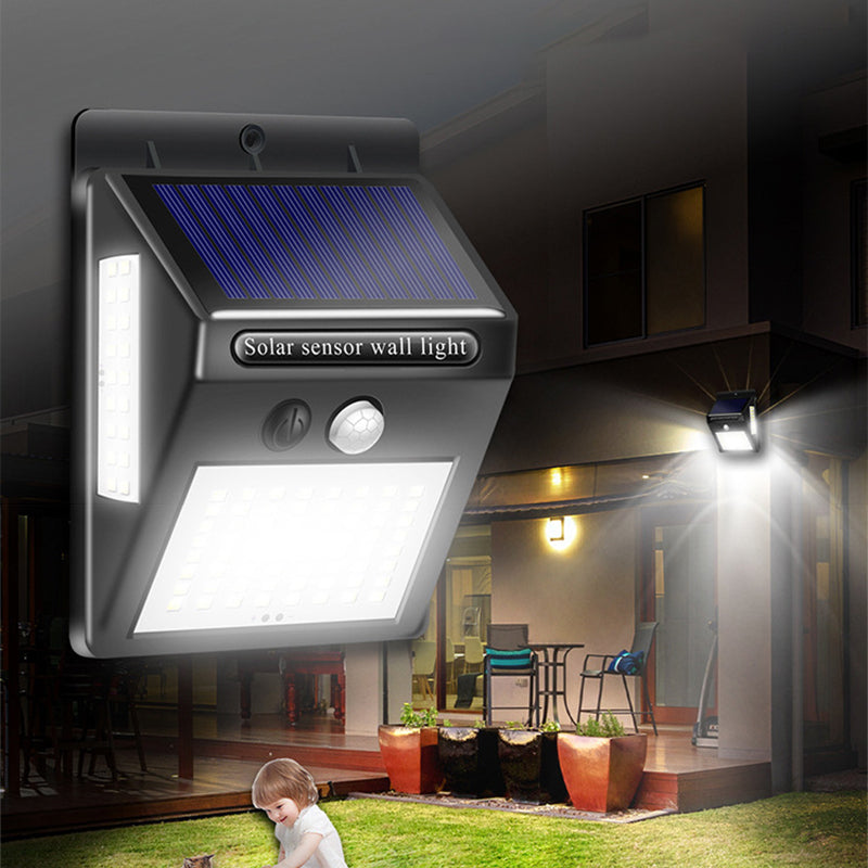 Modern Simplicity Solar Waterproof Motion Sensor ABS Rectangular LED Wall Sconce Lamp For Outdoor Patio