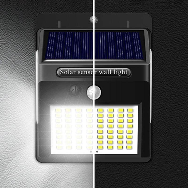 Modern Simplicity Solar Waterproof Motion Sensor ABS Rectangular LED Wall Sconce Lamp For Outdoor Patio