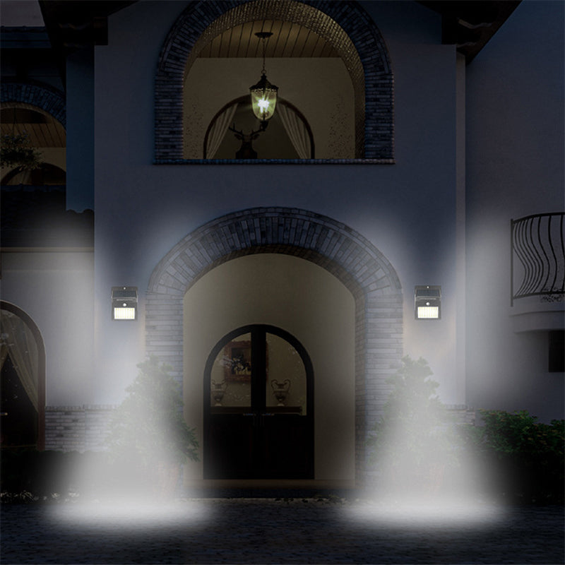 Modern Simplicity Solar Waterproof Motion Sensor ABS Rectangular LED Wall Sconce Lamp For Outdoor Patio