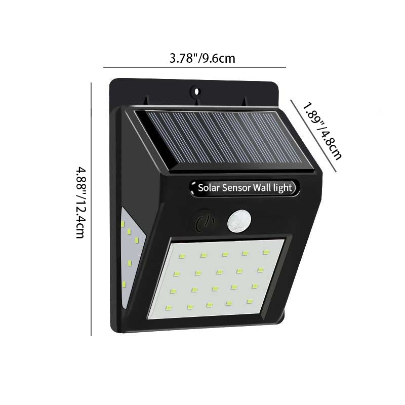 Modern Simplicity Solar Waterproof Motion Sensor ABS Rectangular LED Wall Sconce Lamp For Outdoor Patio
