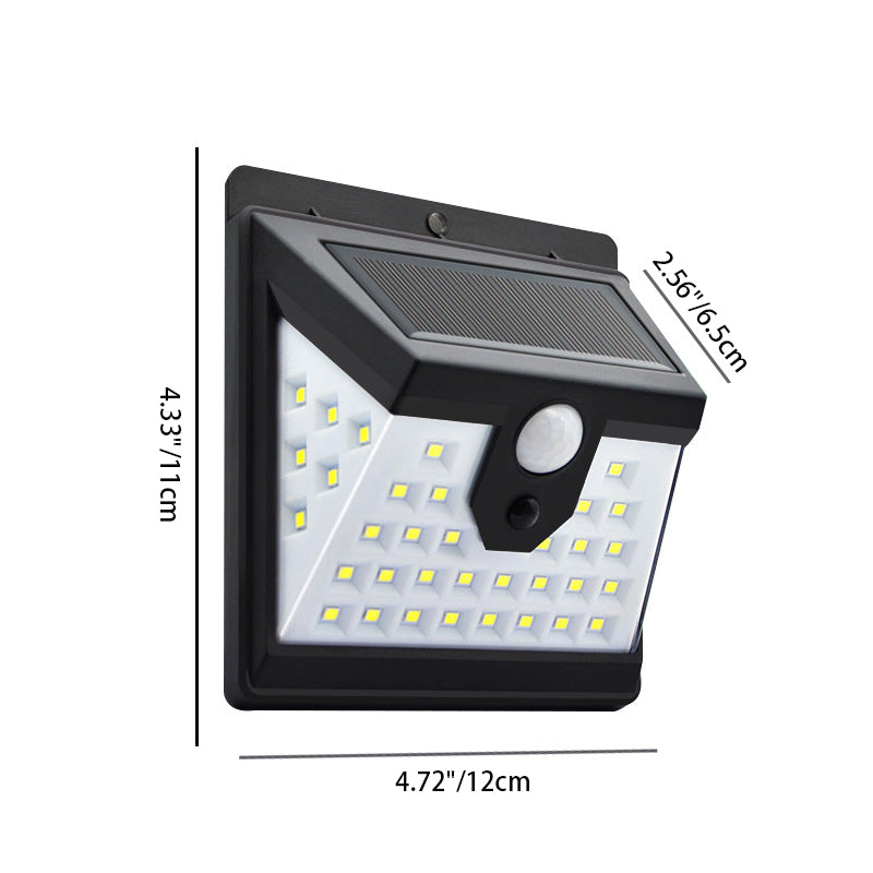 Modern Simplicity Solar Waterproof Motion Sensor ABS Rectangular LED Wall Sconce Lamp For Outdoor Patio