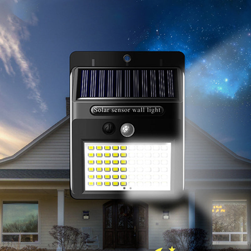 Modern Simplicity Solar Waterproof Motion Sensor ABS Rectangular LED Wall Sconce Lamp For Outdoor Patio