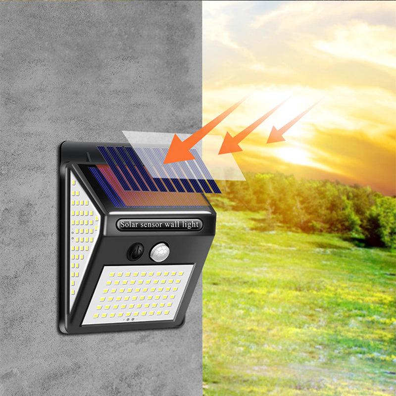 Modern Simplicity Solar Waterproof Motion Sensor ABS Rectangular LED Wall Sconce Lamp For Outdoor Patio