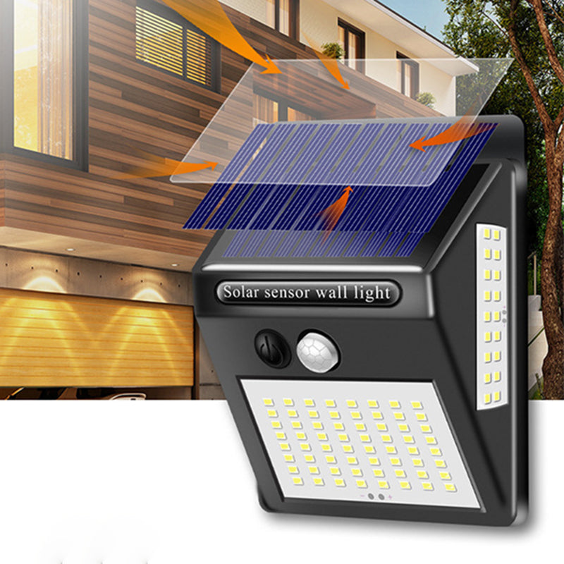 Modern Simplicity Solar Waterproof Motion Sensor ABS Rectangular LED Wall Sconce Lamp For Outdoor Patio