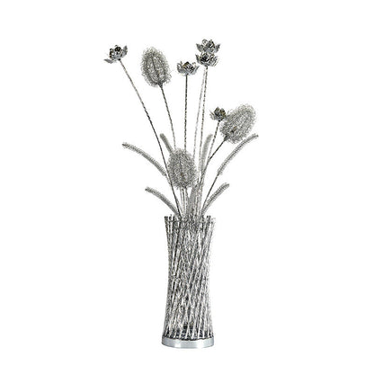 Modern Art Deco Aluminum Wire Weaving Vase LED Standing Floor Lamp For Living Room