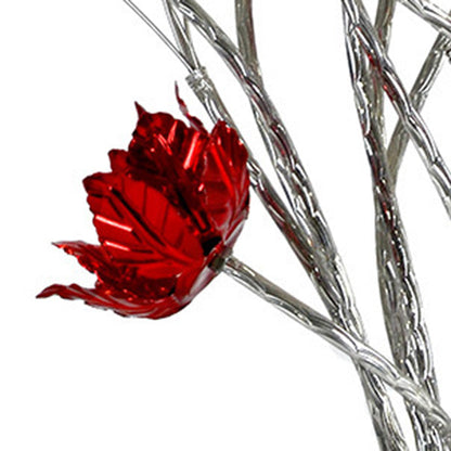 Modern Art Deco Aluminum Wire Weaving Decorative Vase Rose LED Table Lamp For Bedroom