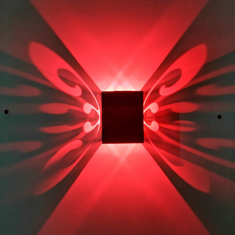 مصباح حائط LED بتصميم فراشة مكعب من الألومنيوم بتصميم عصري وبسيط للممر 