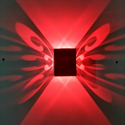 مصباح حائط LED بتصميم فراشة مكعب من الألومنيوم بتصميم عصري وبسيط للممر 