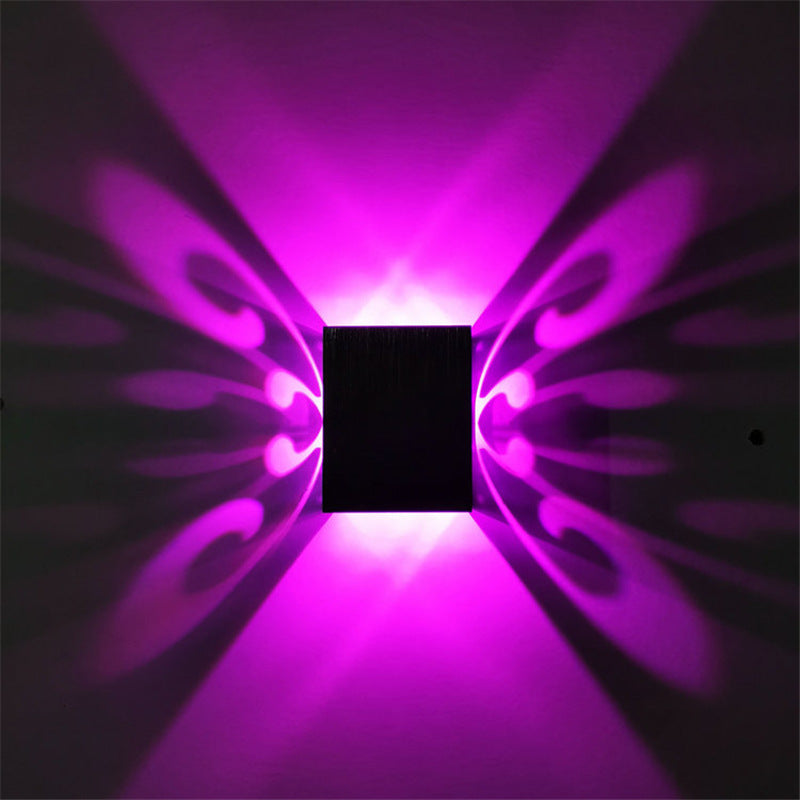 مصباح حائط LED بتصميم فراشة مكعب من الألومنيوم بتصميم عصري وبسيط للممر 