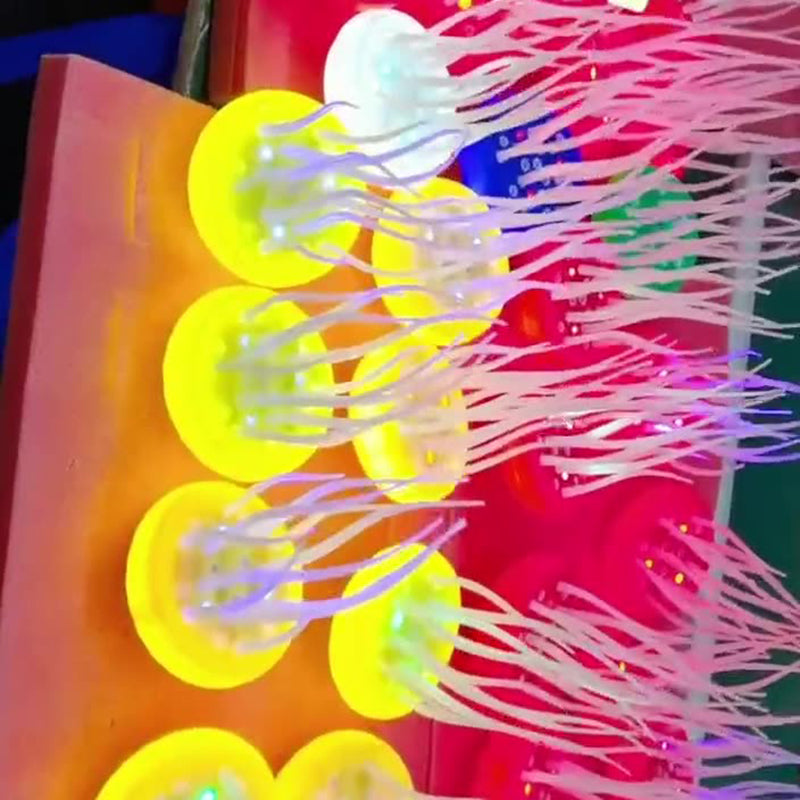 مصباح حائط LED معلق على شكل قنديل البحر قابل لإعادة الشحن من مادة السيليكا البلاستيكية المعاصرة الإبداعية، مصباح ليلي بجانب السرير 