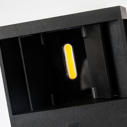 Modern Minimalist Solar Waterproof Aluminum ABS Cube LED Wall Sconce Lamp For Outdoor Patio