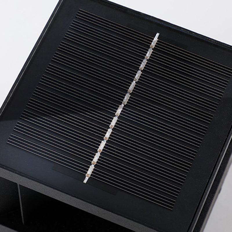 Modern Minimalist Solar Waterproof Aluminum ABS Cube LED Wall Sconce Lamp For Outdoor Patio