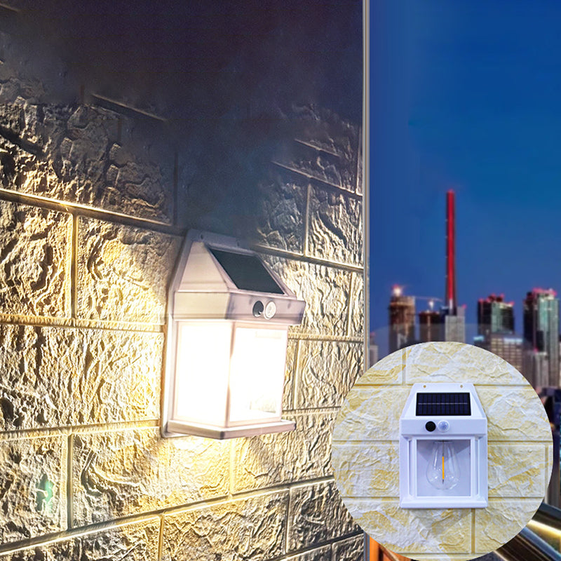 Modern Simplicity Solar Waterproof PC ABS Bulb Rectangular LED Wall Sconce Lamp For Outdoor Patio