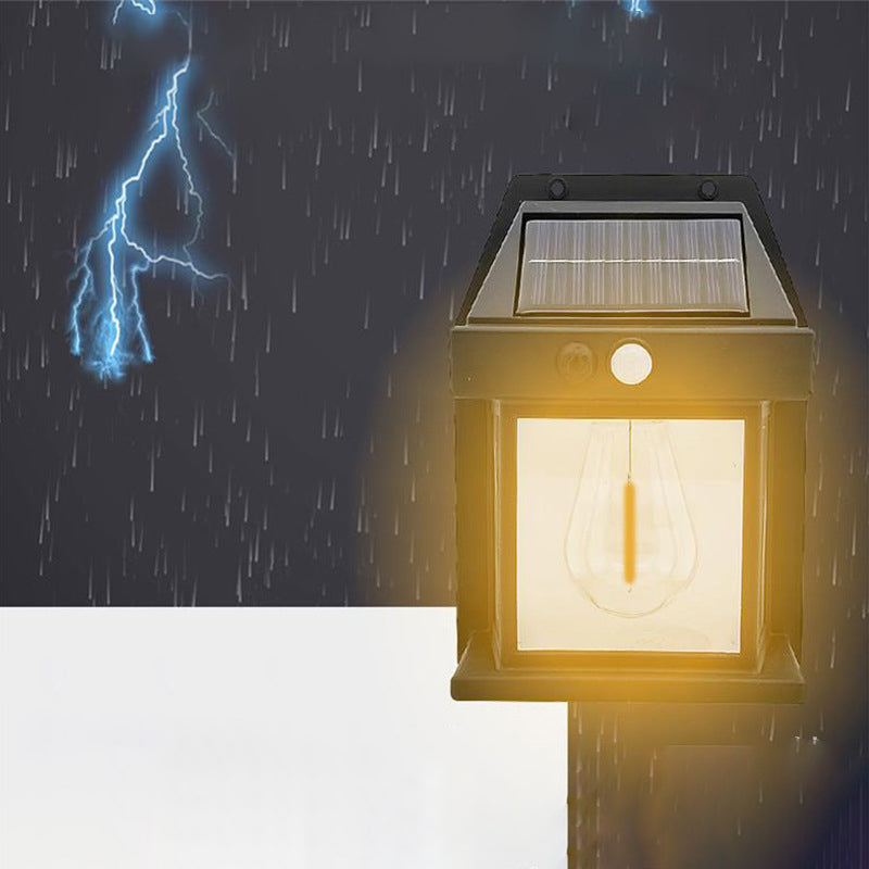 Modern Simplicity Solar Waterproof PC ABS Bulb Rectangular LED Wall Sconce Lamp For Outdoor Patio