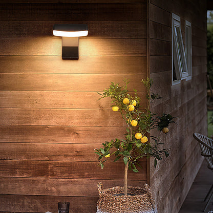 Modern Minimalist Waterproof Motion Sensor Rotatable Aluminum PC Square Round LED Wall Sconce Lamp For Outdoor Patio