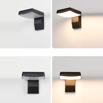 Modern Minimalist Waterproof Motion Sensor Rotatable Aluminum PC Square Round LED Wall Sconce Lamp For Outdoor Patio