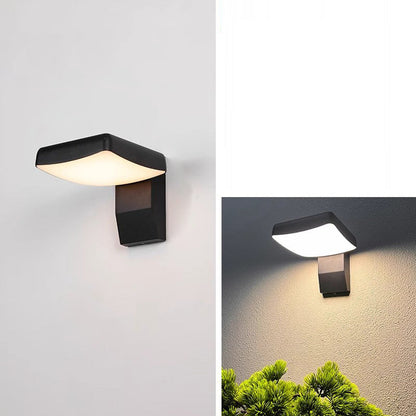 Modern Minimalist Waterproof Motion Sensor Rotatable Aluminum PC Square Round LED Wall Sconce Lamp For Outdoor Patio