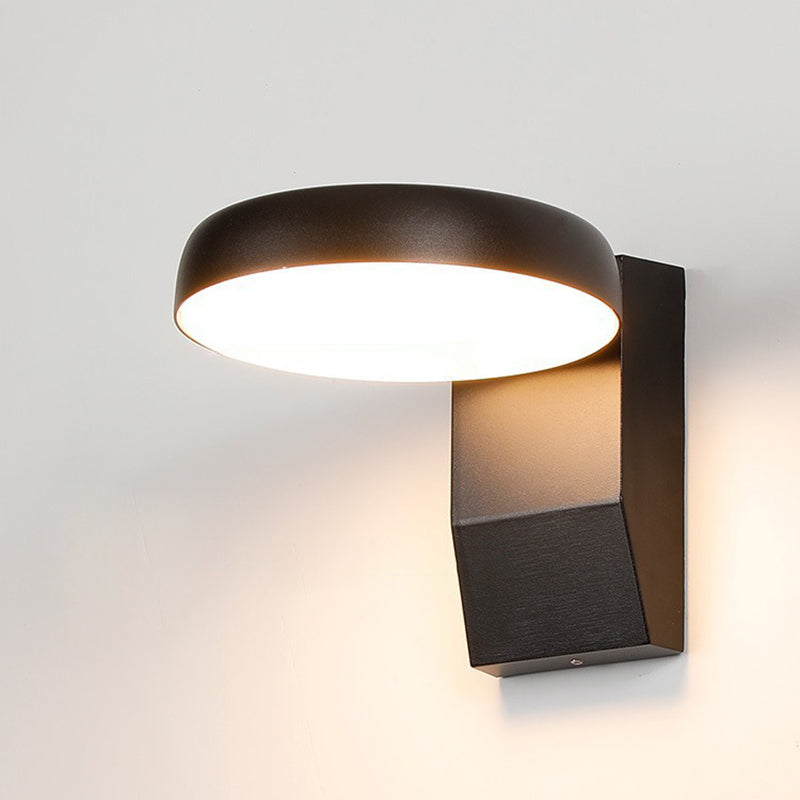 Modern Minimalist Waterproof Motion Sensor Rotatable Aluminum PC Square Round LED Wall Sconce Lamp For Outdoor Patio