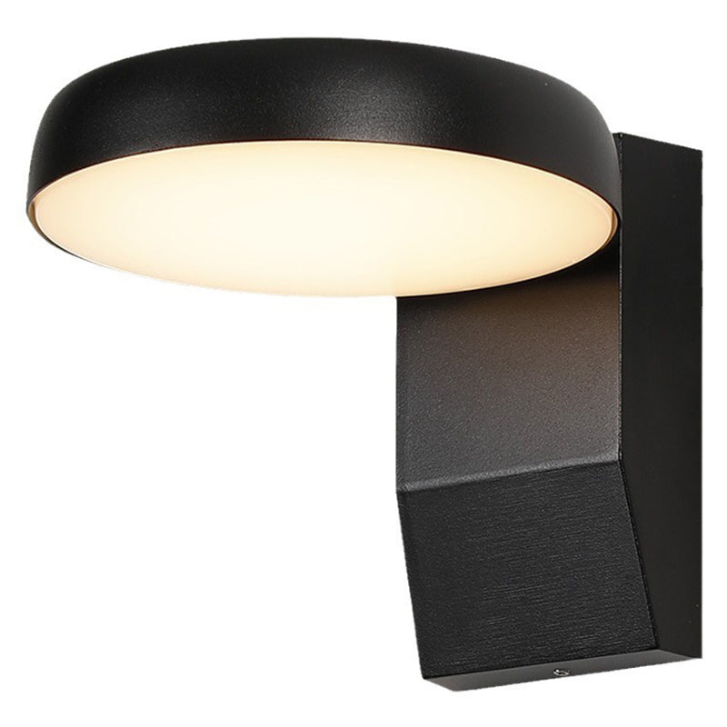 Modern Minimalist Waterproof Motion Sensor Rotatable Aluminum PC Square Round LED Wall Sconce Lamp For Outdoor Patio