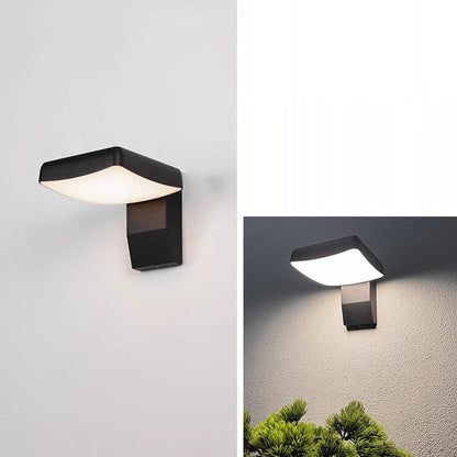 Modern Minimalist Waterproof Motion Sensor Rotatable Aluminum PC Square Round LED Wall Sconce Lamp For Outdoor Patio