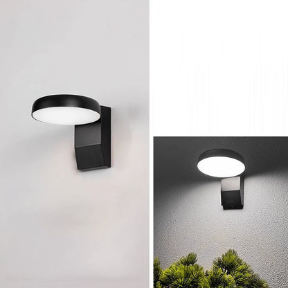 Modern Minimalist Waterproof Motion Sensor Rotatable Aluminum PC Square Round LED Wall Sconce Lamp For Outdoor Patio