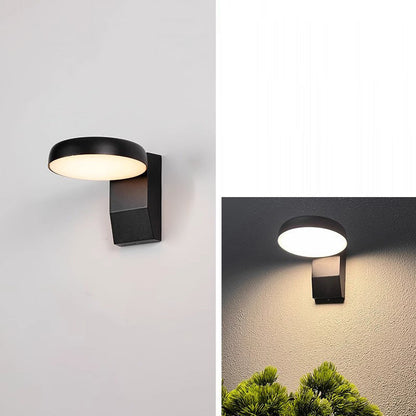 Modern Minimalist Waterproof Motion Sensor Rotatable Aluminum PC Square Round LED Wall Sconce Lamp For Outdoor Patio